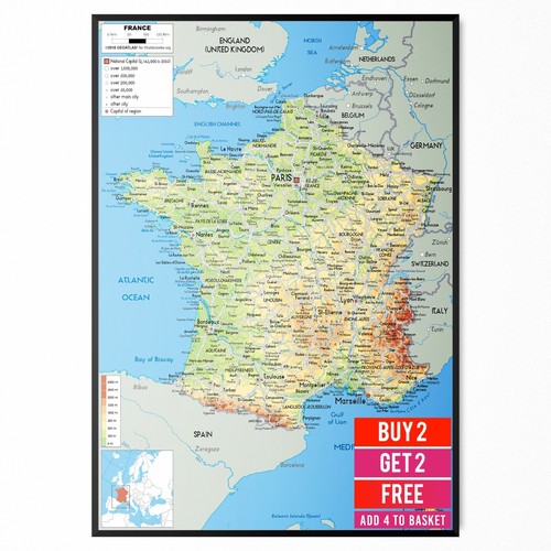 Mappa francia poster - mappa,