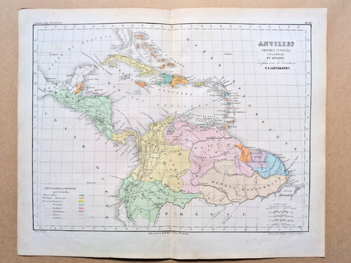 1852 antica mappa - antica, in