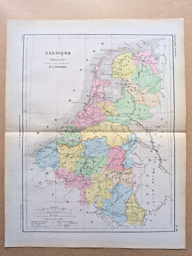 1852 antica mappa lingua - antica, in