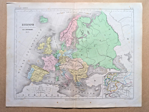 Antica mappa dell europa - antica, in
