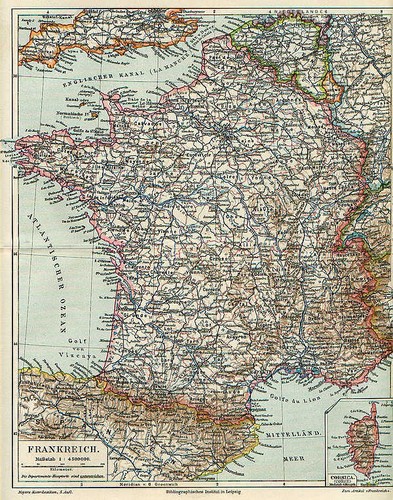 Francia cartina geografica - francia, di