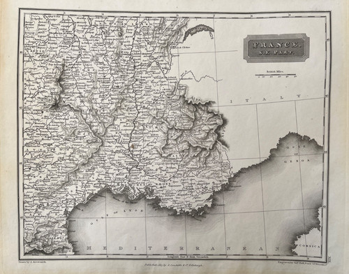 Mappa antica 1817 francia - antica,