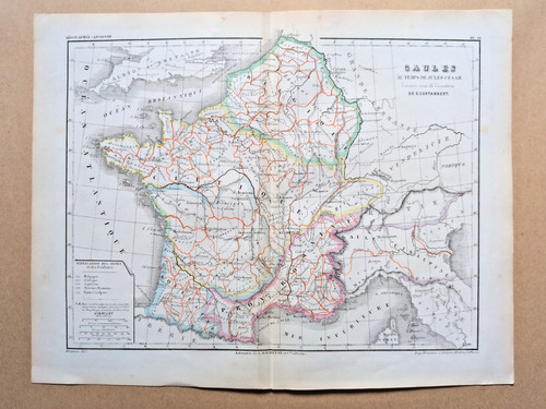 1852 antica mappa lingua - antica,