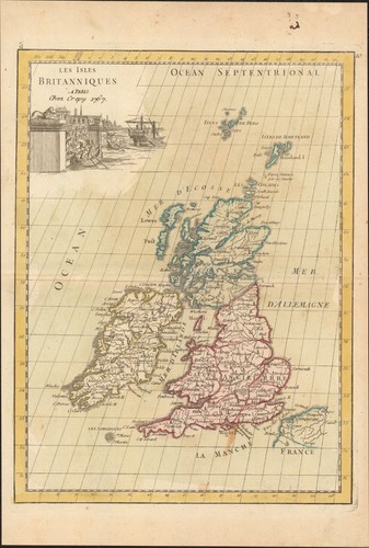 1767 isole britanniche mappa - isole,