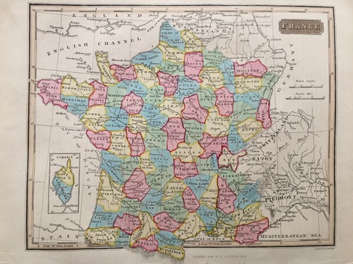 Mappa antica 1839 francia di - mappa,