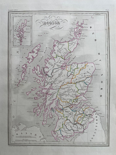 1823 mappa antica écosse - mappa, antica: