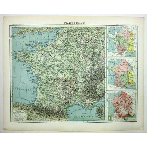 Francia mappa fisica - francia,