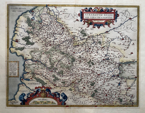 Mappa antica 1584 artois - mappa,