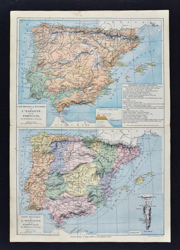 Mappa drioux 1885 - drioux, spagna