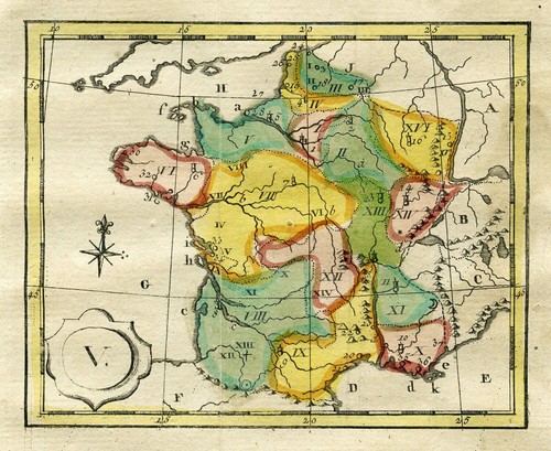 Antica mappa francia - mappa,