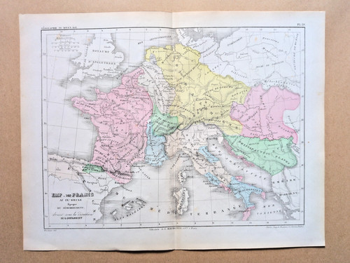 1852 antica mappa - in, lingua
