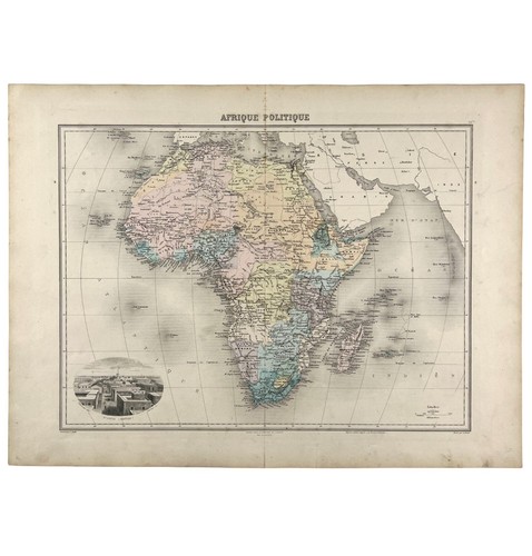 1880 mappa colorata - mappa, mano
