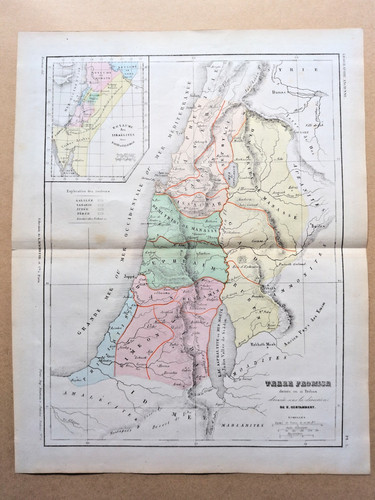 1852 antica mappa - mappa, in